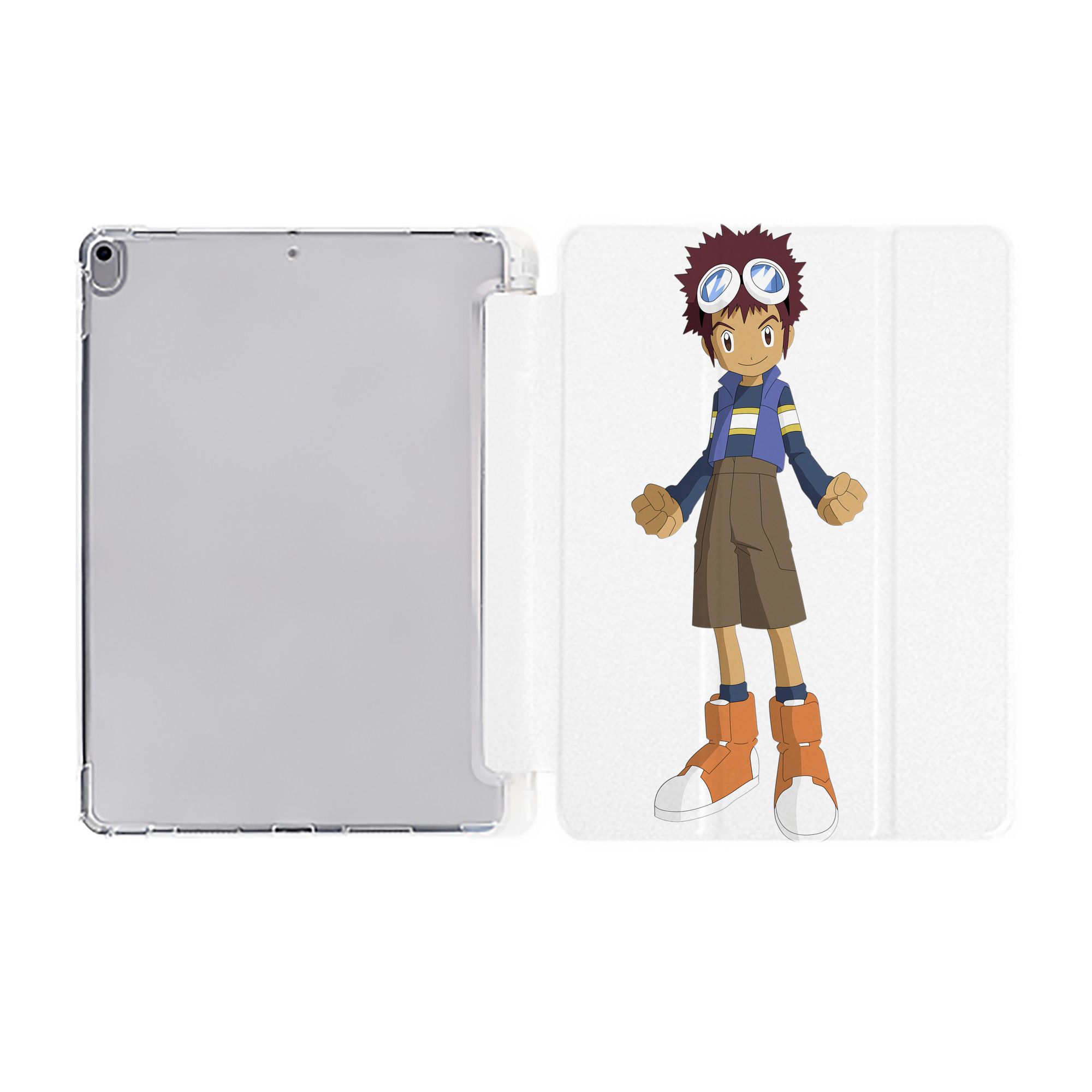 （画像用） Digimon デジタルモンスター/デジモン IPad ケース ペン収納付き 三つ折りスタンド PUレザー×シリコン 対応機種9.5/10.5/10.9インチ